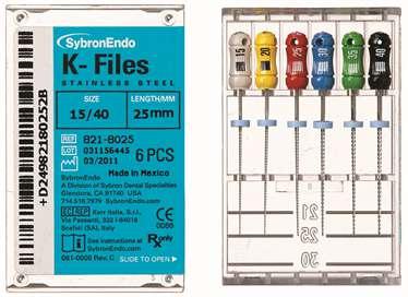 Pilniki ręczne K-file Pilniki maszynowe TF Adaptive Pilniki ze stali nierdzewnej. 06063 i pozostałe Opakowanie zawiera 6 szt.