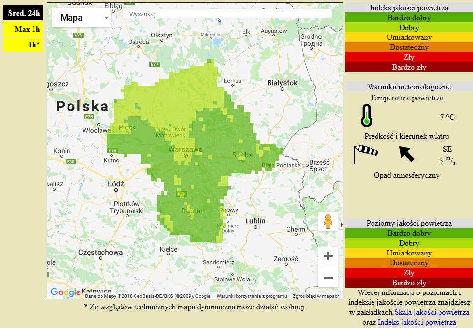 [w µg/m 3 ] na automatycznych stacjach