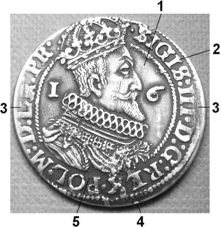 8 FALSYFIKAT ORTA GDAŃSKIEGO Z 1624 ROKU Orty gdańskie z roku 1624 powstały w trzecim, trwającym od 1623 do 1626 roku, okresie produkcji tych monet w czasie panowania Zygmunta III Wazy.