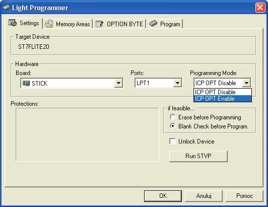 6 ST7 Visual Develop (STVD7) 1. Uruchom STVD7. 2. Po wczytaniu i skompilowaniu projektu, należy wybrać Tools>Programmer. 3.