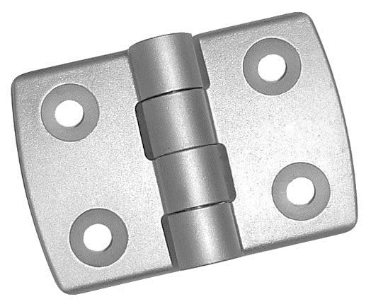 Zawias aluminiowe materiał: aluminium anodowane możliwość stosowania do profili z rowkiem [8] poprzez włamanie wpustek