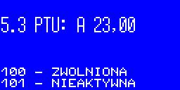 12.3. Ustawianie stawek ptu Funkcja służy do zapisania/zmiany wartości stawek PTU w kasie.