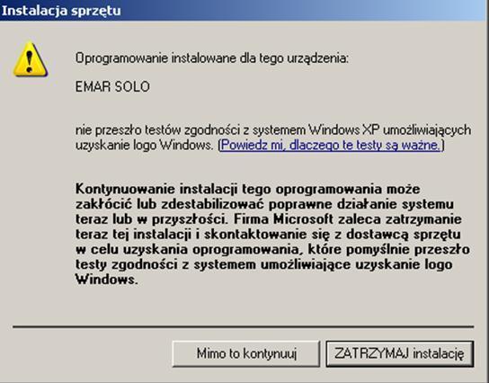 instalacji został zakończony pomyślnie. 8. Komputer znajdzie kolejne nowe urządzenie o nazwie USB Serial Port. 9.