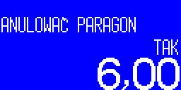 9.6. Anulowanie paragonu Anulowanie paragonu odbywa się za pomocą kombinacji klawiszy: + Kasa wyświetli zapytanie o anulowanie całego paragonu.