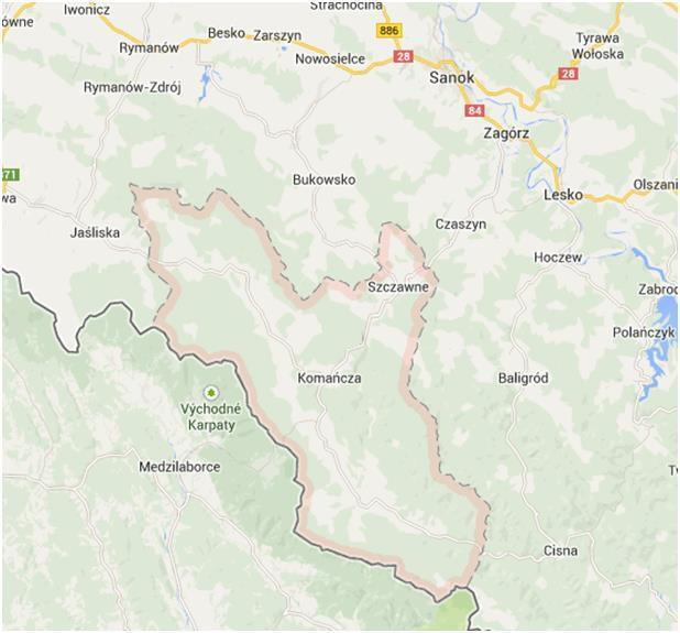 Rys. 9 Gmina Komańcza Komańcza to gmina wiejska położona w południowej części powiatu sanockiego.
