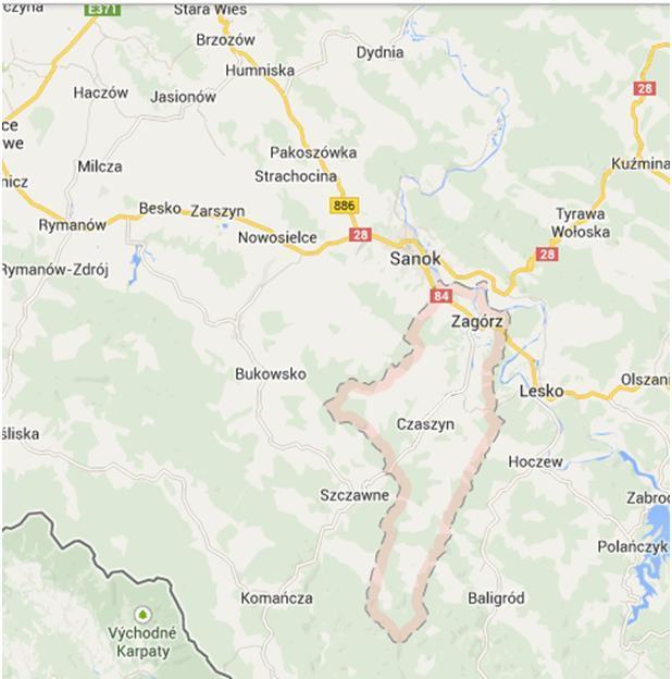 Rys. 12 Gmina Zagórz Zagórz to gmina miejsko wiejska położona w środkowo wschodniej części Powiatu Sanockiego. Sąsiaduje z gminami Baligród, Bukowsko, Komańcza, Lesko, Sanok oraz miastem Sanok.
