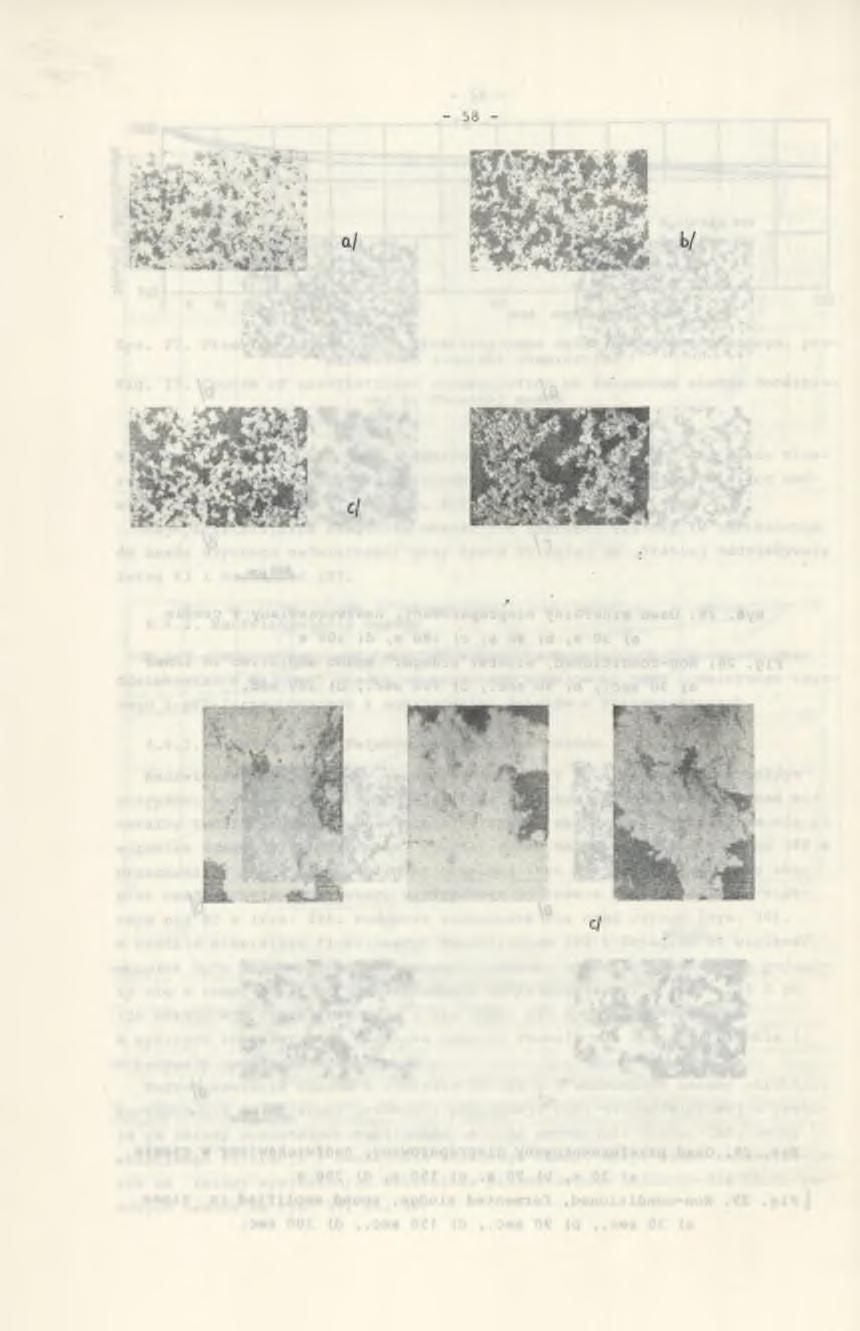 d/ t60q pm Rys. 30. Osad czynny niepreparowany, nadźwiękawiany w czasie a) 30 s, b) 90 s, c) 150 s, d) 300 s Fig. 30. Non-conditioned, activated sludge, sond - amplified in times a) 30 sec.