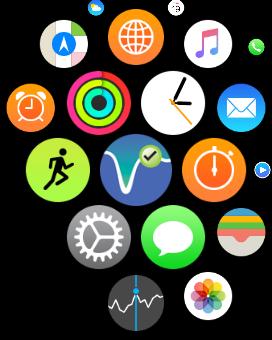 urządzeniu Apple Watch w obszarze ustawień, aby wyświetlić szybki podgląd aplikacji Eversense XL, wystarczy przesunąć ekran HOME do góry.