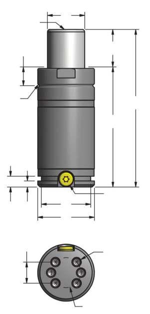 465 7.28 4.16 14.14.557 ø33 1.30 ø38 1.496 ø20.787 4 x głębokość 9.35 Otwory montażowe (2) TO 