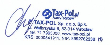 UMOWA ZLECENIE WIELKA BRYTANIA NIC nie zapłacisz, gdy nie będzie zwrotu zawarta w dniu... pomiędzy: Zleceniobiorcą: Tax-Pol Sp. z o.o. sp. k. z siedzibą pod adresem: ul.