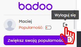 Zakładka Pobierz aplikację Wyloguj się o Jeśli skończyliśmy korzystanie z portalu Badoo pamiętajmy o wylogowaniu się.