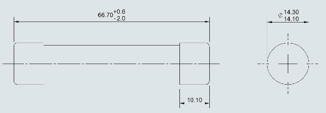 Wkładki bezpiecznikowe 14 x 65 mm 15 32 A, 1300 oraz 1500 V DC Opis znamionowy (A) znamionowe (V DC) PV-15A14LF Cylindryczne 15 1500 10 10 PV-20A14LF Cylindryczne 20 1500 10 10 PV-25A14LF