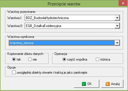 6.16 Kontrola spójności mapy Kontrola poprawności struktury mapy. Można wykonać w sytuacji, gdy występują jakieś błędy na mapie, pojawiają się elementy, które nie były na mapę wprowadzane itp.