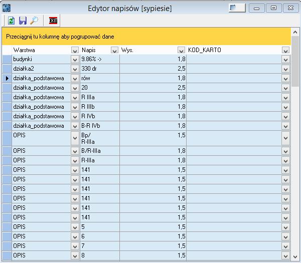 Na wskazanej grupie tekstów można wykonać operacje: - wstawienie nowego tekstu, - dołączenie ciągu znaków do istniejącego tekstu (na początku lub na końcu), - usuwanie z tekstów pewnej ilości znaków,