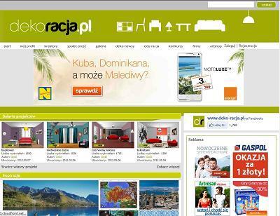 Design Deko-racja.pl Serwis istnieje od czerwca 2010. Powstał z myślą o internautach, których pasją jest wystrój wnętrz.
