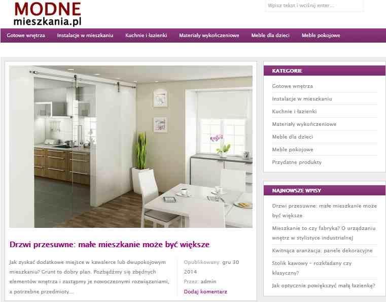 Design Modne-mieszkania.pl Wnętrza, aranżacja, galeria, wystrój.