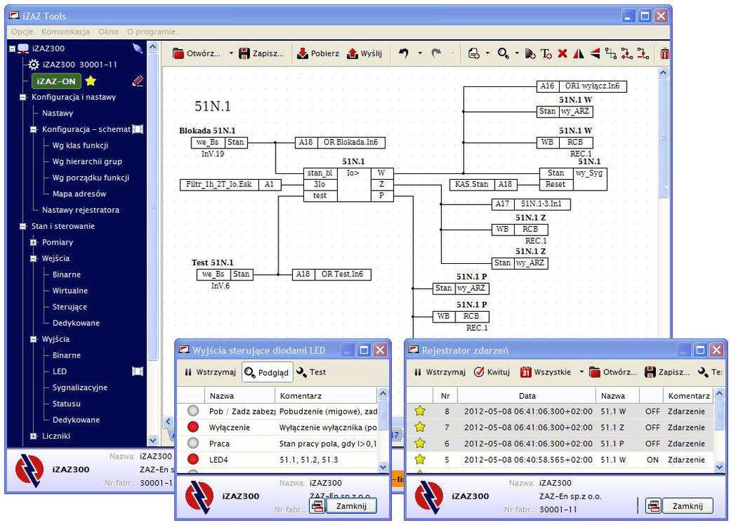 izaz600 4 / 12 K A R T A K A T A L O G O W A Program obsługi izaz Tools izaz Tools to oprogramowanie użytkowe, służące do obsługi rodziny urządzeń izaz przy pomocy komputera PC pracującego pod