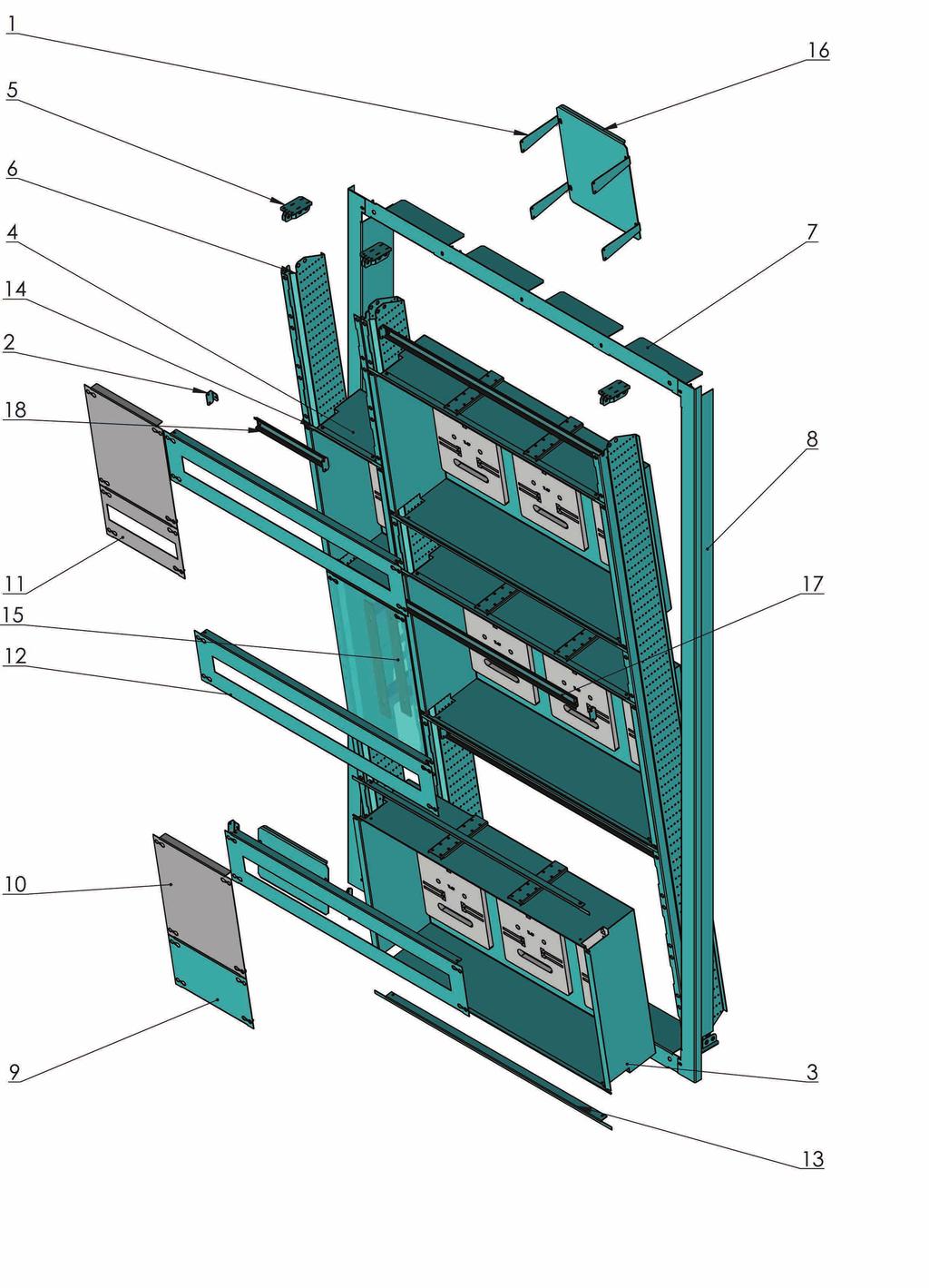 -MODUL HD Przykładowa konﬁguracja Przykładowa konfiguracja -MODUL HD Szafa HD9 (00) - przedział licznikowy: - 9 liczników trójfazowych - możliwość zabudowy modułowej 6 S - przedział