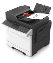 Skanowanie 119 Kontrolka ADF zaczyna świecić, gdy papier jest prawidłowo załadowany. 2 Jeśli ładujesz dokument do zasobnika automatycznego podajnika dokumentów, dostosuj prowadnice papieru.