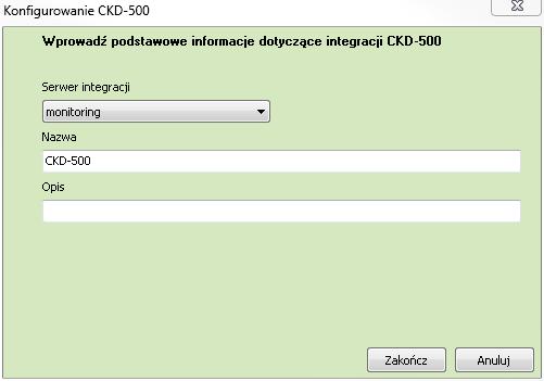 2. Dodanie integracji CKD-500 uruchamiamy program EQU wybieramy zakładkę Start Eksplorator w drzewku EQU wybieramy Integracja wybieramy integrację SZB CKD-500 klikamy Dalej > w kolejnym oknie