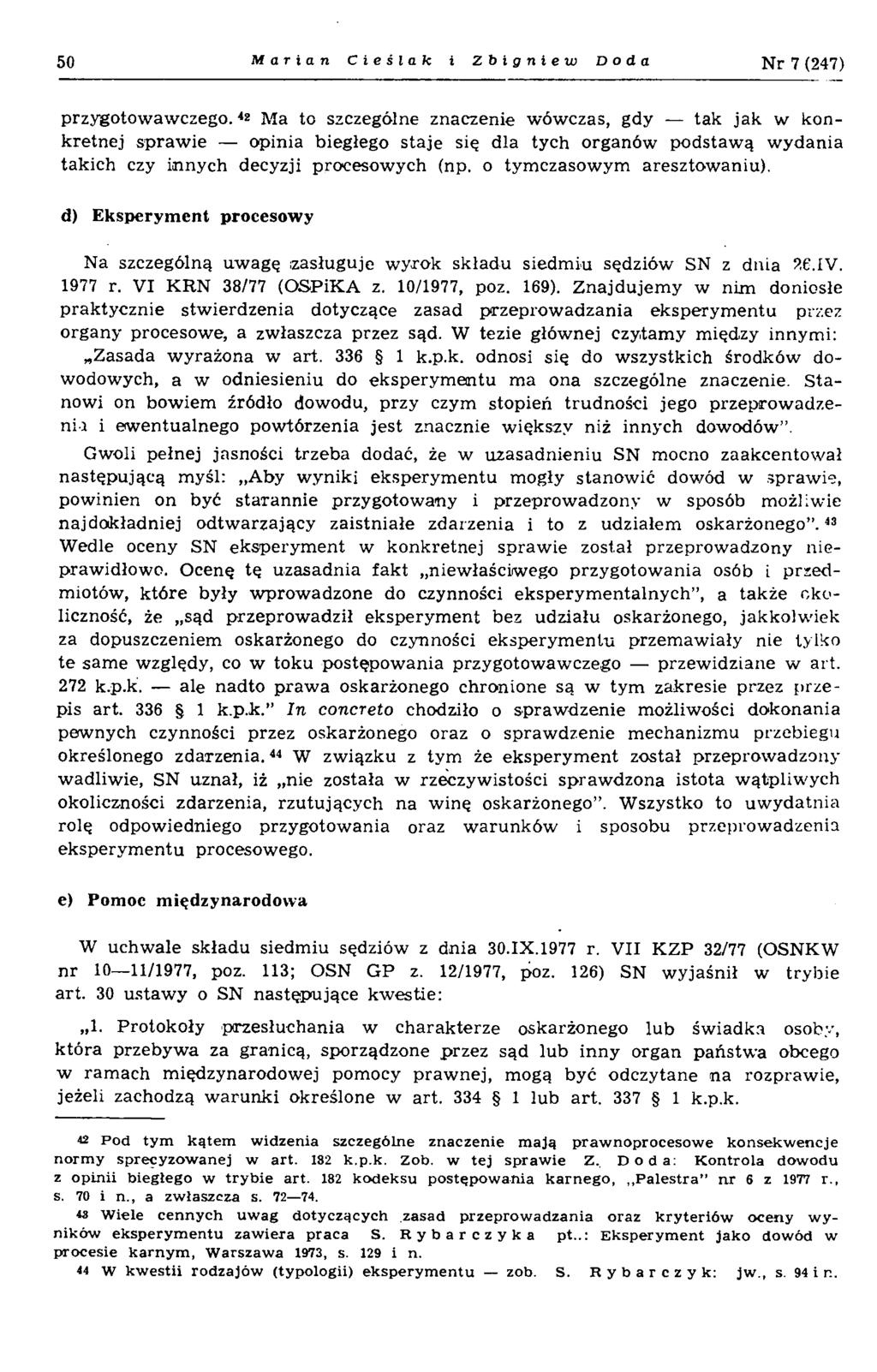 50 Marian Cieślak i Zbigniew Doda N r 7 (247) przygotow aw czego.