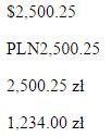 Przykład użycia currency Currency jest bardzo wygodnym filtrem do formatowania walut. Jako jeden z wielu filtrów korzysta z tzw. locale z biblioteki in.