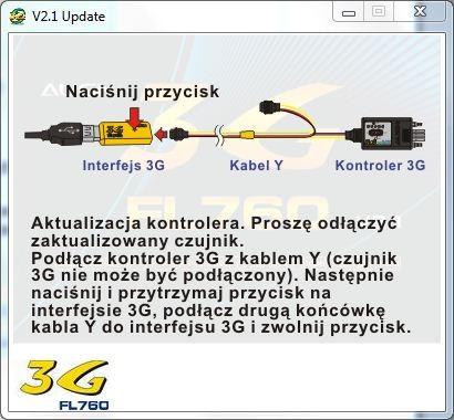 Podłącz kablem Y kontroler 3G z interfejsem 3G jak pokazano na obrazku.