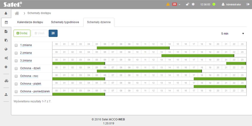 SATEL ACCO-WEB 43 Pole nad kolumną Nazwa umożliwia filtrowanie listy. Nazwa po kliknięciu na pole wpisz część lub całą nazwę schematu, który chcesz znaleźć i naciśnij ENTER.