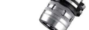 The chuck accepts reduction bushes to suit cutters having shank sizes ranging from Ø 3 mm. to Ø 25 mm.