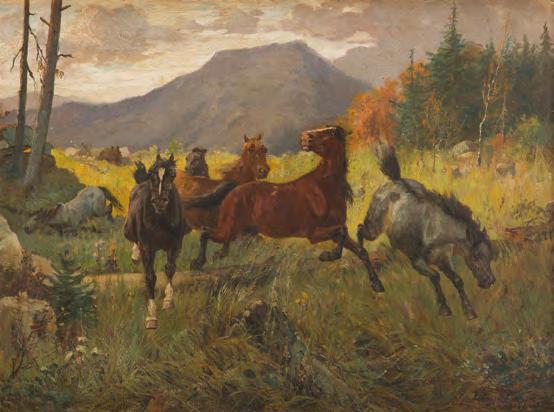 20 20 Józef Jaroszyński (1835-1900) Konie na górskiej łące 21 Adam Pełczyński (1865-1928)