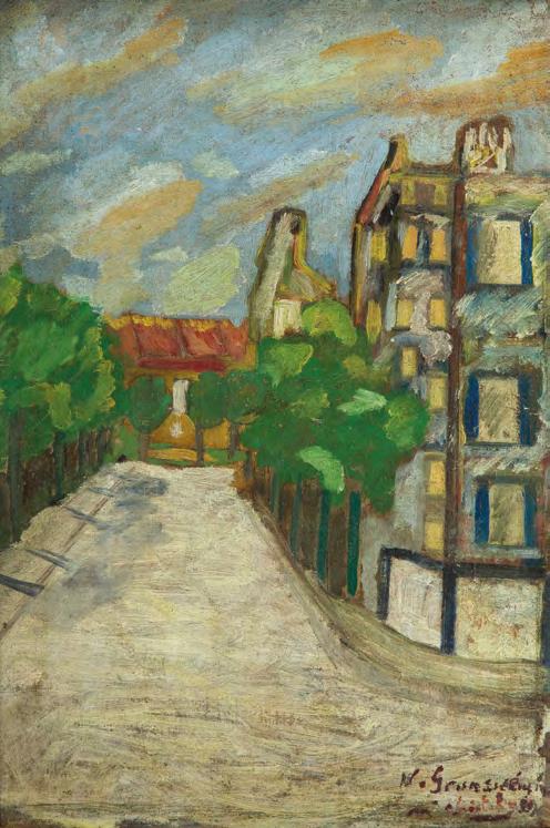 119 NATAN GRUNSWEIGH (1880-1943) Ulica olej/płótno, 46,4 x 31 cm sygnowany i opisany