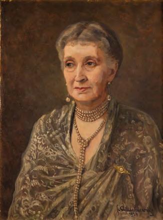 127 Stanisław Marian Żarnecki (właściwie Izydor Goldfinger) (1877-1956) Portret kobiety w futrze olej/sklejka,