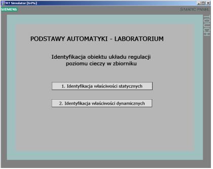 Druga wizualizacja, zrealizowana została na komputerze. W menu głównym wyświetlanym na ekranie monitora komputera (rys.