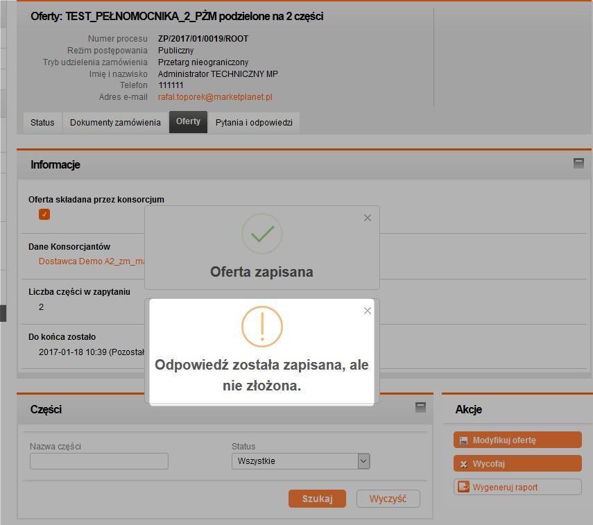 Rysunek 50 Popup z informacją po