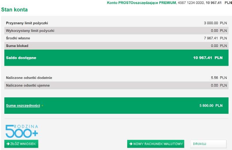 . Jak sprawdzić stan i historię konta? A. Stan konta Krok Menu stan konta Informacja o stanie konta jest przedstawiona na ekranie statusu, pokazywanym zaraz po zalogowaniu i wybraniu konta.