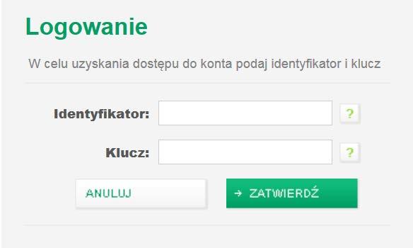 . Informacje ogólne F. Drugie i kolejne logowania W polu [Identyfikator] wpisz identyfikator dostarczony przez Bank.