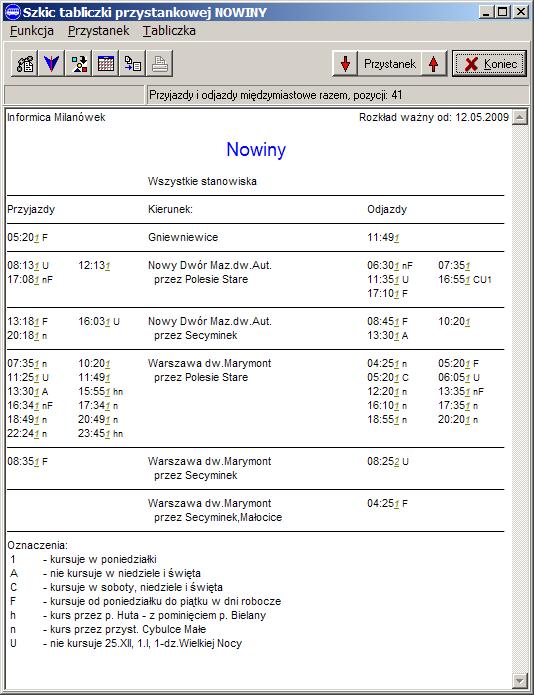 Str.3/55 szych poleceń menu Tabliczka. Można wybrać odjazdy lub przyjazdy, ze wszystkich stanowisk lub z jednego wybranego stanowiska albo przyjazdy i odjazdy zbiorczo.