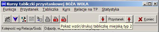 Str.4/55 2. Szkic tabliczki miejskiej Rys. 3 Przyciski inicjowania druku tabliczki przystankowej dla przystanku z kursami miejskimi.