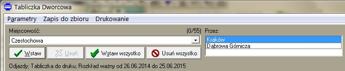 przypisanym do opisu relacji przystankom Przez. Rys. 66 Rozwinięty selektor Miejscowość.