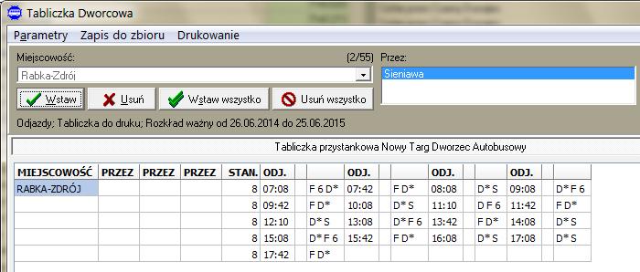 Str.53/55 Rys. 69 Skomasowanie dwóch relacji z Rys. 68 po usunięciu miejscowości Przez. Przyciskiem Zapisz (Rys.