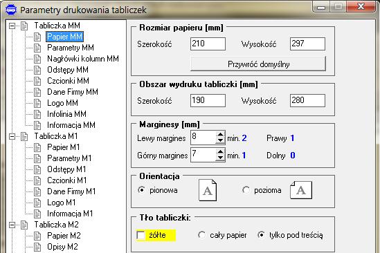 Str.9/55 Jeden z zestawów parametrów, np. odpowiadający najczęściej drukowanemu rodzajowi tabliczki, wybiera się specjalnym selektorem jako Zestaw domyślny.