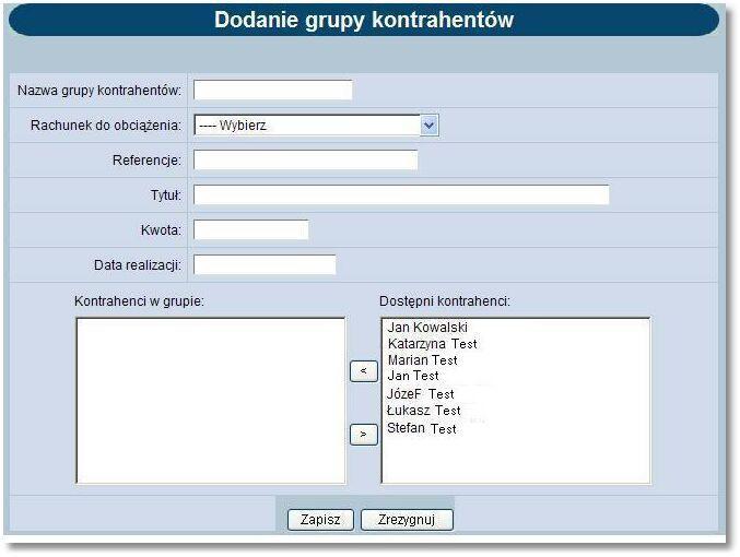 Rozdział 13 Kontrahenci Kontrahenci w grupie - lista kontrahentów znajdujących w danej grupie.