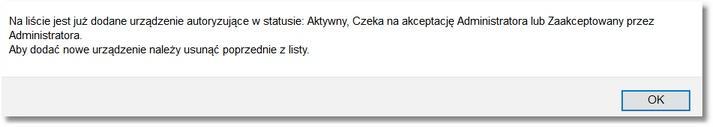 Administratora. Sparowanie systemu z innym urządzeniem wymaga dezaktywacji/usunięcia urządzenia poprzedniego.