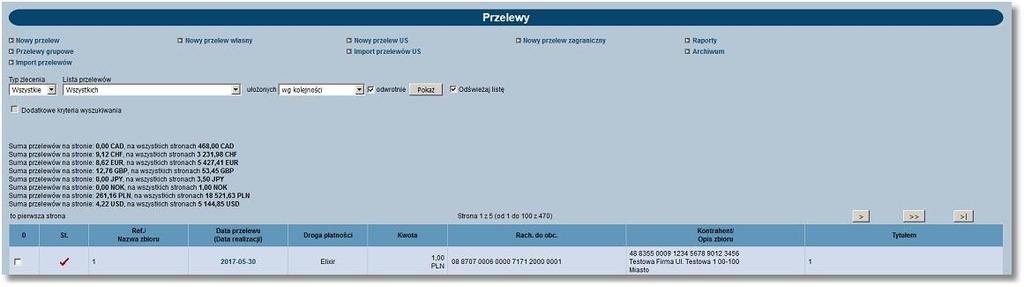 Po anulowaniu przelewu odroczonego przelew uzyskuje status anulowany