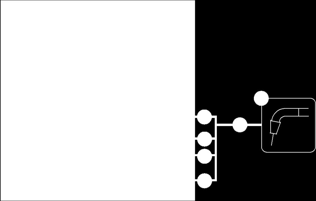 Szybkozłącze (czerwone) powrót płynu chłodzącego 5 Gniazdo 19-stykowe (analogowe) do podłączenia akcesoriów analogowych (zdalne sterowanie, przewód sterowniczy, uchwyt spawalniczy, itd.