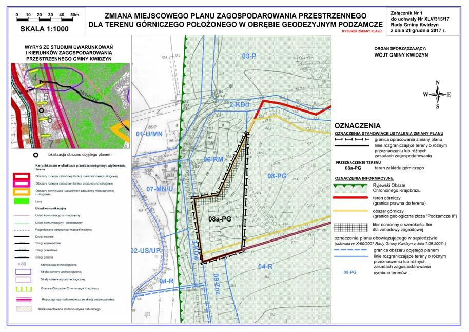 Informacja INFORMACJE-WYDARZENIA Zmiana miejscowego planu zagospodarowania przestrzennego dla terenu górniczego położonego w obrębie geodezyjnym Podzamcze W dniu 21 grudnia 2017 r.