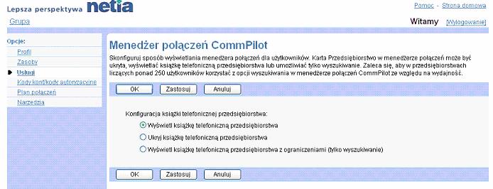 Wywietli si strona Grupa - Meneder Pocze CommPilot.