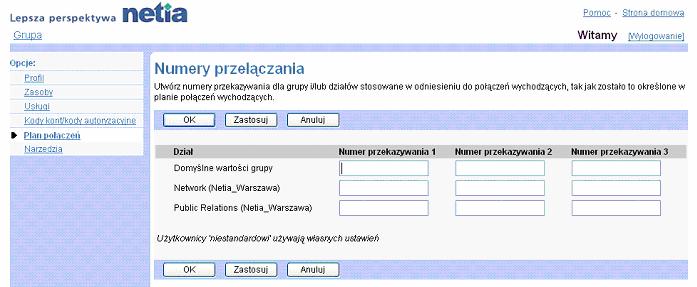 Jeeli acuch cyfr zawiera znak? i znak *, to znak * musi wystpowa po znaku?. Przykady: 022??????? i 0700???*. 5) Zachowa zmiany klikajc w przycisk OK.