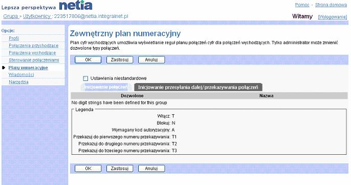 1) Wywietli opcje dla strony gównej: klikn pozycj Grupa lub Strona domowa. 2) Na stronie menu Grupa - Profil klikn pozycj Uytkownicy. Na ekranie pojawi si strona Grupa - Uytkownicy.