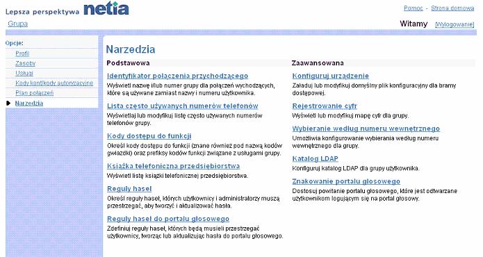 3) Aby wywietli ustawienia dla inicjowania przekazywania/przeczania pocze w grupie dla grupy i dziau, naley klikn zakadk Grupa Inicjowanie przesyania dalej/ przekazywania pocze.